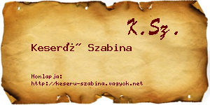 Keserű Szabina névjegykártya